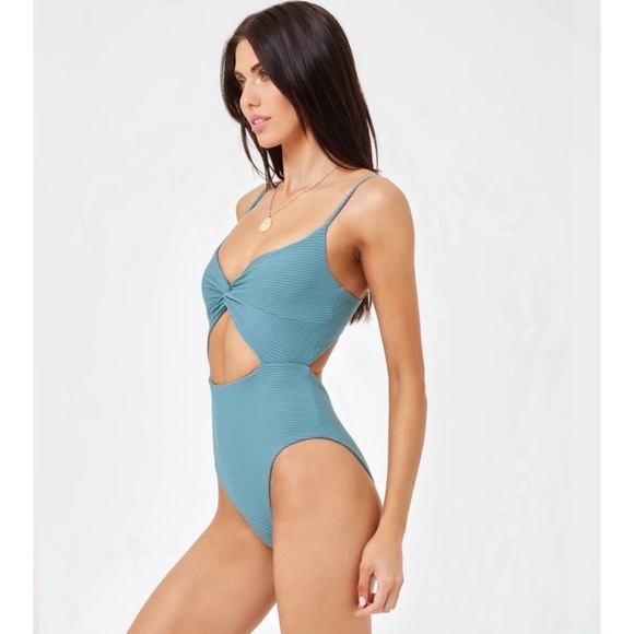 L*SPACE Kyslee Twisted Cutout One-Piece Swimsuit Size XL - Picture 2 of 7